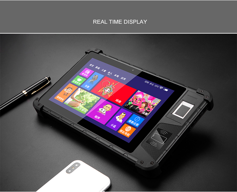 Best Selling Direct Factory 8" Rugged Tablet PC With 4G IP65 GPS Front NFC Biometric Fingerprint Scanner Android Rugged Tablet